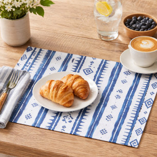 Sashiko Blue and White   Japanese-Inspired Cloth Placemat