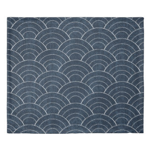 Sashiko Embroidery: Indigo Japanese Pattern. Duvet Cover