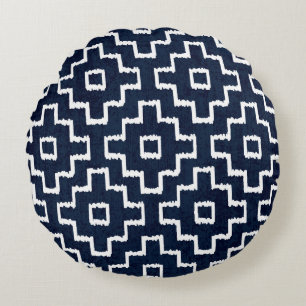 Sashiko Pattern: Traditional Japanese Embroidery Round Pillow