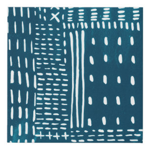 Sashiko Stitches Faux Canvas Print