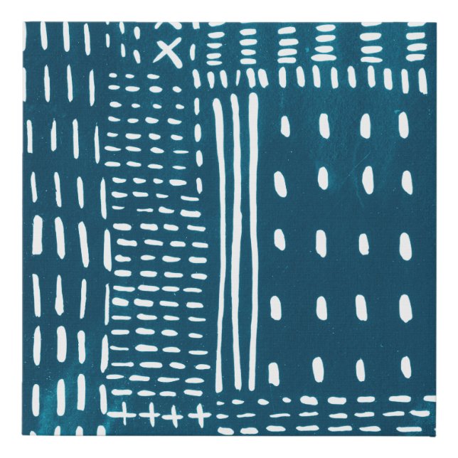 Sashiko Stitches Faux Canvas Print (Front)