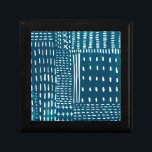 Sashiko Stitches Gift Box<br><div class="desc">Sashiko Stitches III by Chariklia Zarris. Features lines and shapes against a contrasting blue background.</div>