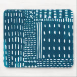 Sashiko Stitches Mouse Pad<br><div class="desc">Sashiko Stitches III by Chariklia Zarris. Features lines and shapes against a contrasting blue background.</div>