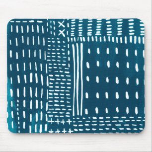Sashiko Stitches Mouse Pad
