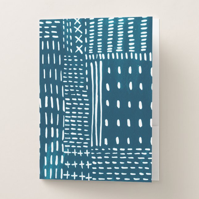 Sashiko Stitches Pocket Folder (Front)