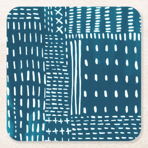 Sashiko Stitches Square Paper Coaster