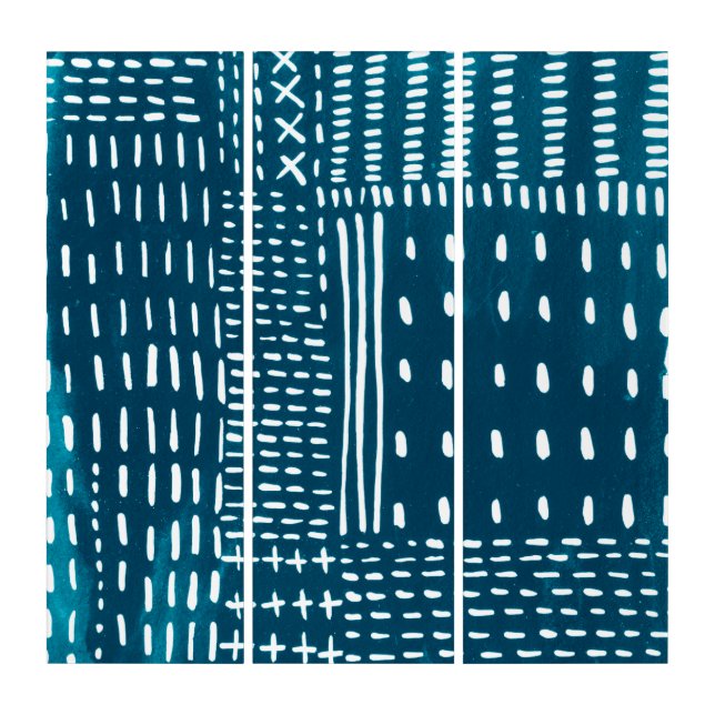 Sashiko Stitches Triptych (Front)