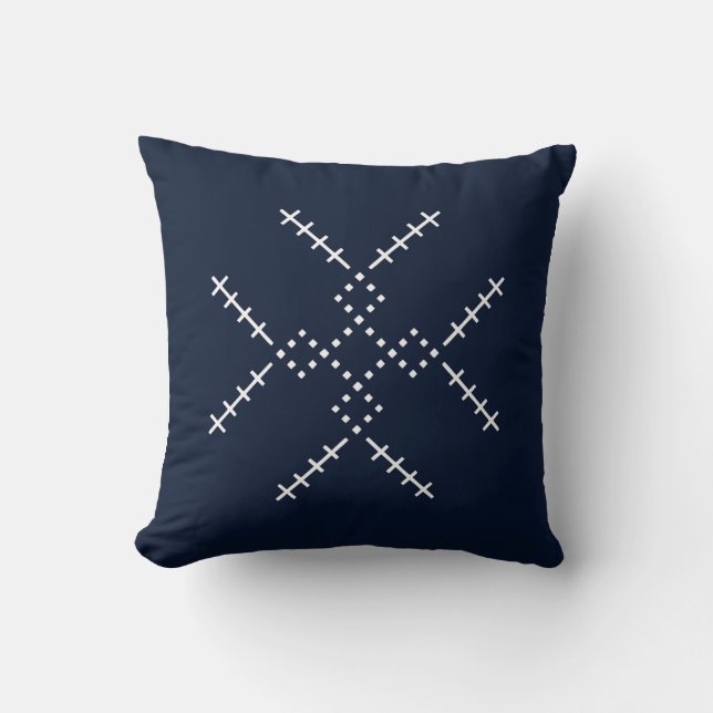 Sashiko Stitching Throw Pillow (Front)