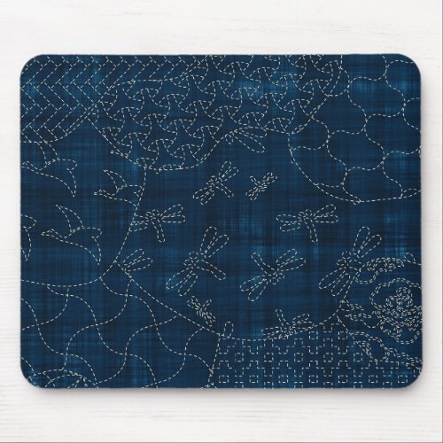 Sashiko_style embroidery imitation mouse pad