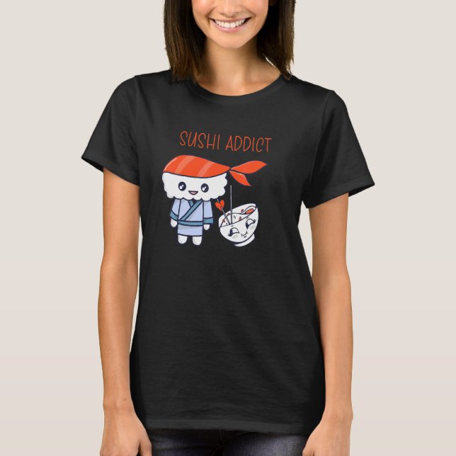 Sashimi Japanese Food Sushi Addict Salmon Sushi T-Shirt (Front)