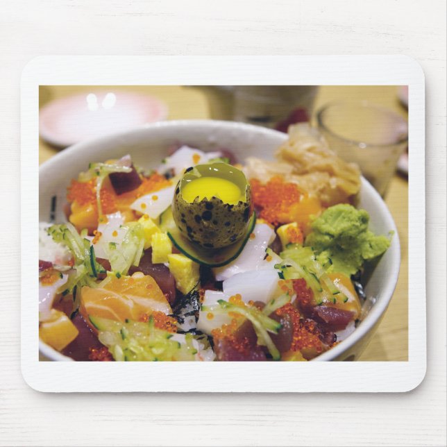 Sashimi Salmon Tuna Fish Seafood Caviar Japanese Mouse Pad (Front)