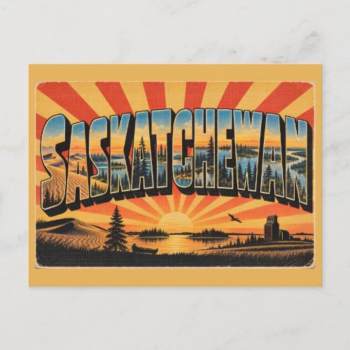 Saskatchewan CA Sand Dunes Boreal Lakes Art Postcard