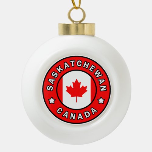 Saskatchewan Canada Ceramic Ball Christmas Ornament