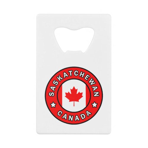 Saskatchewan Canada Credit Card Bottle Opener
