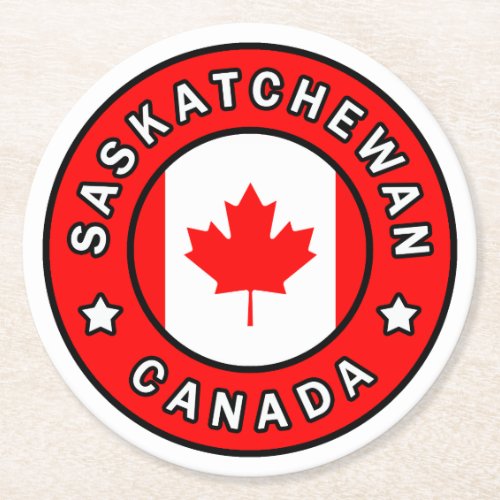 Saskatchewan Canada Round Paper Coaster