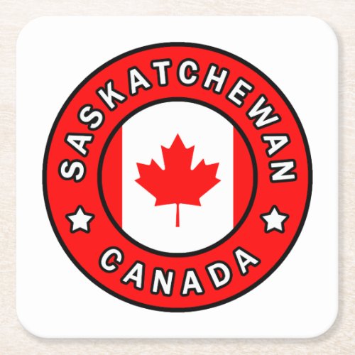 Saskatchewan Canada Square Paper Coaster
