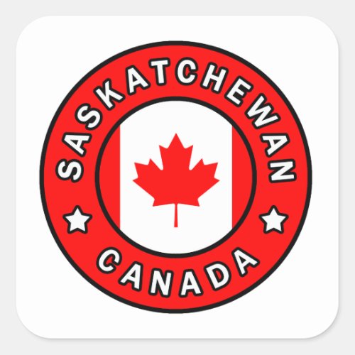 Saskatchewan Canada Square Sticker