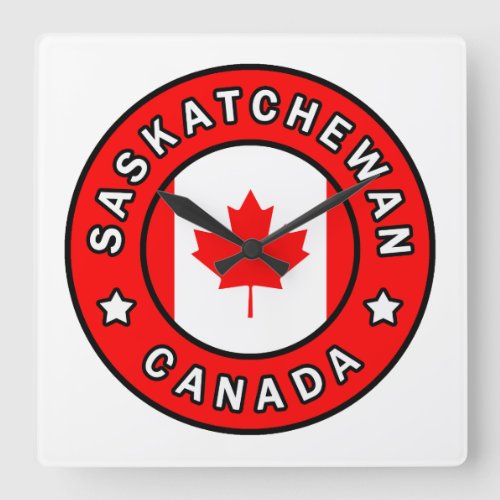 Saskatchewan Canada Square Wall Clock