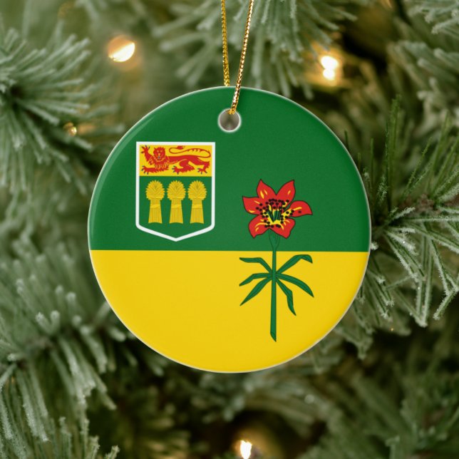 Saskatchewan Flag (CANADA) Ceramic Ornament (Tree)