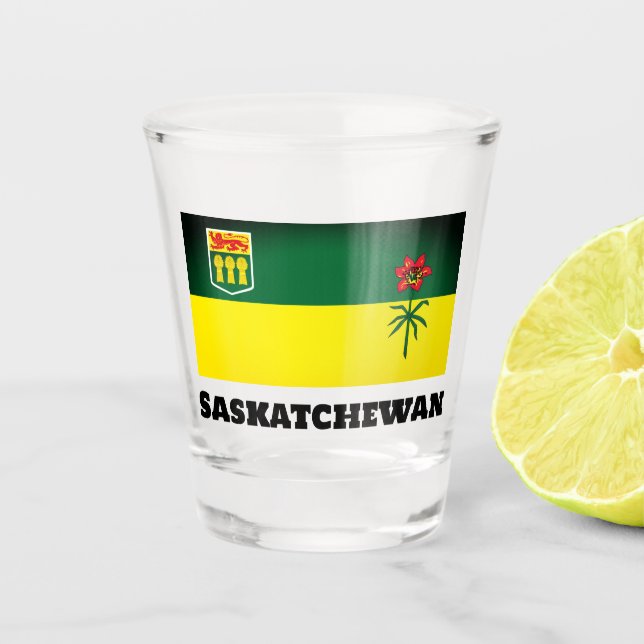 Saskatchewan Flag (CANADA) Shot Glass (Front)