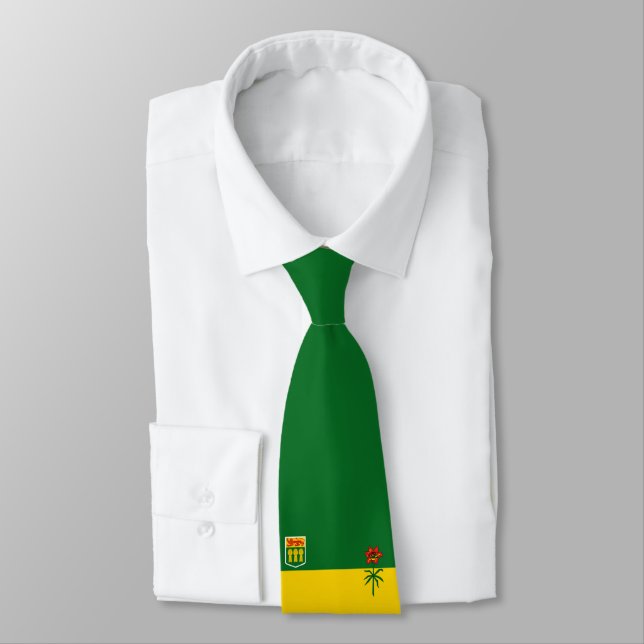 Saskatchewan Flag Neck Tie (Tied)