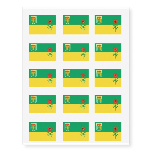 SASKATCHEWAN Flag Temporary Tattoos (Front)