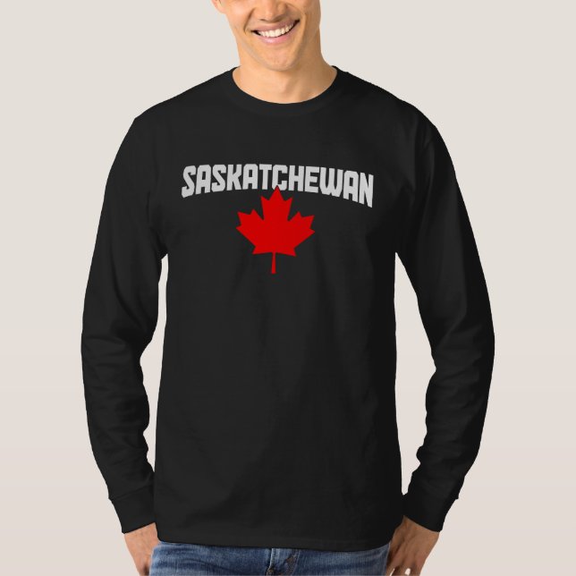 Saskatchewan Maple Leaf Canada Canadian Flag Pride T-Shirt (Front)