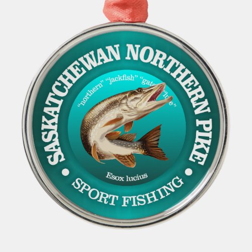 Saskatchewan Pike Fishing Metal Ornament