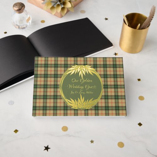 Saskatchewan Provincial Tartan Golden Wedding Foil Guest Book