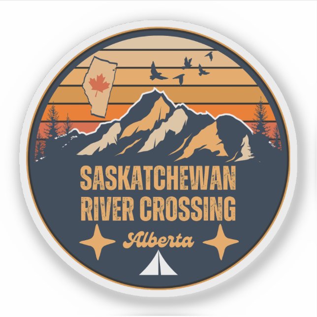 Saskatchewan River Crossing, Alberta Sticker (Front)