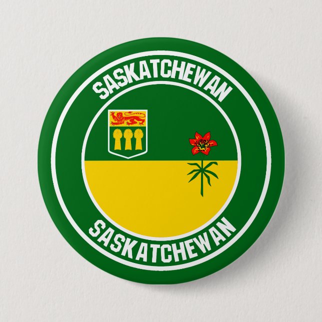 Saskatchewan Round Emblem Button (Front)