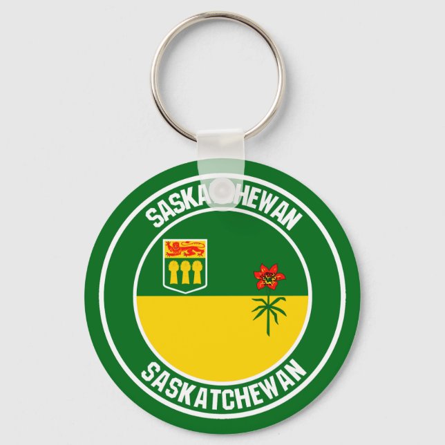 Saskatchewan Round Emblem Keychain (Front)