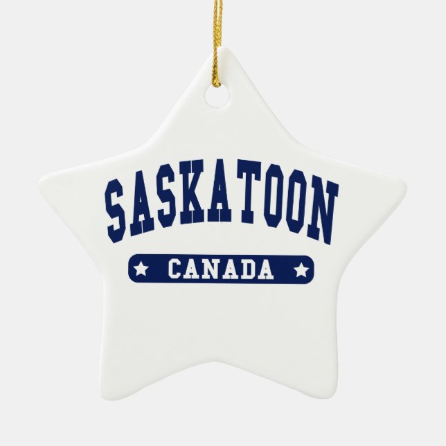 Saskatoon Ceramic Ornament (Front)