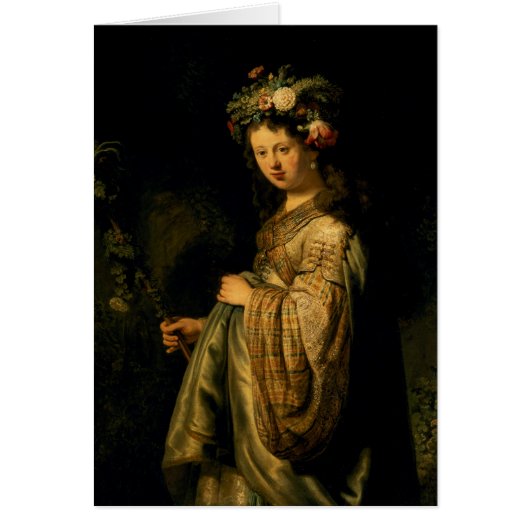 Saskia as Flora, 1634 Cards (Front)