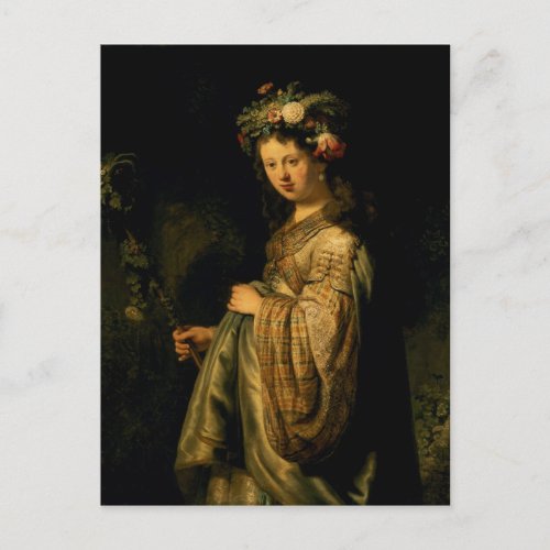 Saskia as Flora 1634 Postcard