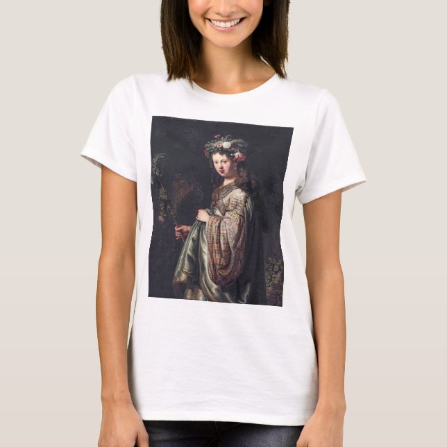Saskia van Uylenburgh as Flora, Rembrandt, 1634 T-Shirt (Front)