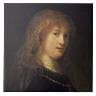 Saskia van Uylenburgh, c.1634-1640 (oil on panel) Ceramic Tile