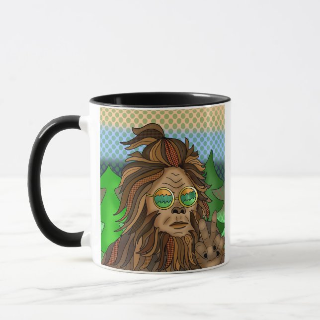 Sasqautch Peace Sign | Certified Squatcher Mug (Left)