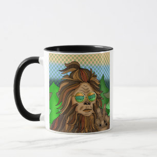 Sasqautch Peace Sign Certified Squatcher Mug