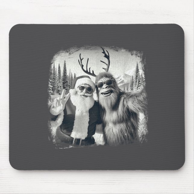 Sasquatch 67 Christmas Tree Funny Santa Bigfoot  Mouse Pad (Front)