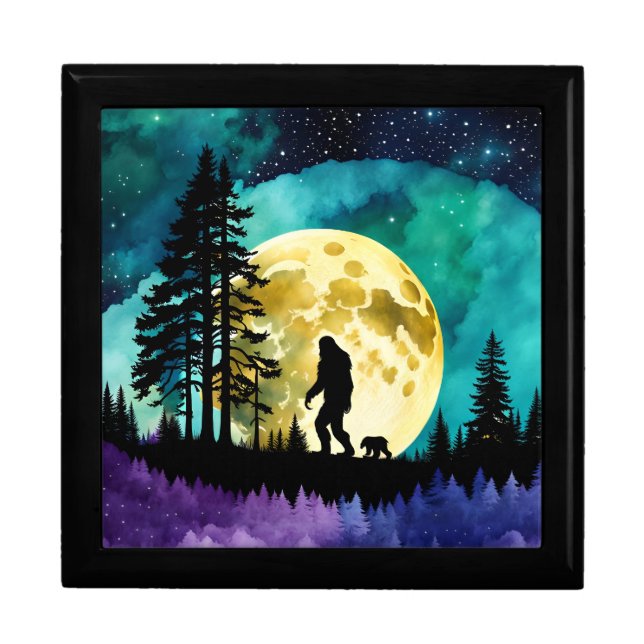 Sasquatch and Bear on the mountain Gift Box (Front)