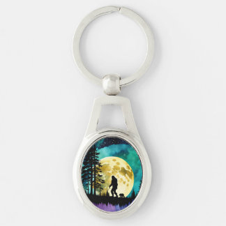 Sasquatch and Bear on the mountain Keychain