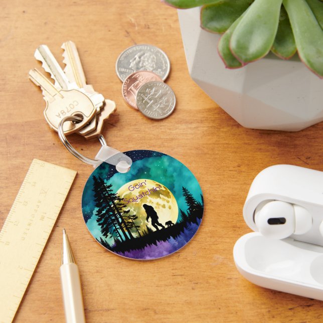 Sasquatch and Bear on the mountain *personalize* Keychain (Desk)