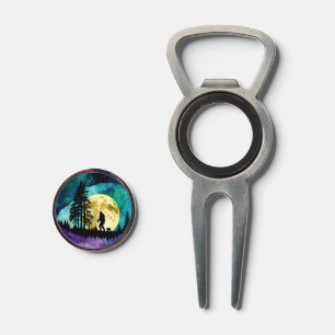 Sasquatch and  Bear walking on the mountain Divot Tool