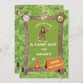Sasquatch and Camo Camp Out Birthday Party Invitation (Front/Back)