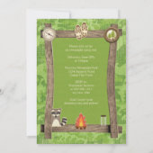 Sasquatch and Camo Camp Out Birthday Party Invitation (Back)