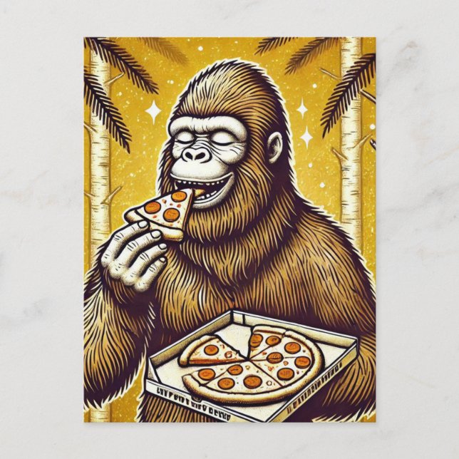 Sasquatch and the Pizza Postcard (Front)
