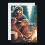 Sasquatch at the Campfire Thank You Card<br><div class="desc">In the deep forests of the Pacific Northwest,  sitting peacefully by a campfire,  Sasquatch cooks baked beans for dinner.</div>