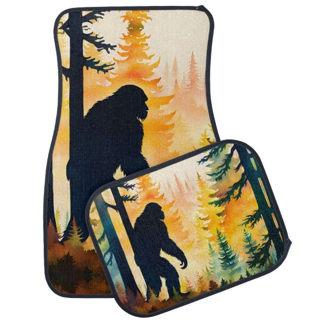Sasquatch Autumn Landscape Sunset Car Floor Mat (Set)