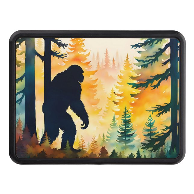 Sasquatch Autumn Landscape Sunset Hitch Cover (Front)